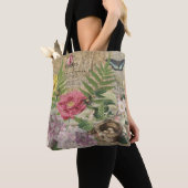 Vogelnest bloementuin Bloemvlinderkunst Tote Bag (Dichtbij)