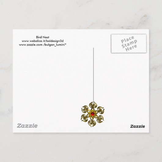 VOGELNEST, BOMEN MET WITTE BLAUWE STROMEN BRIEFKAART (Achterkant)