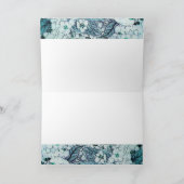 VOGELNEST, BOMEN MET WITTE BLAUWE STROMEN FEESTDAGEN KAART (Binnen)