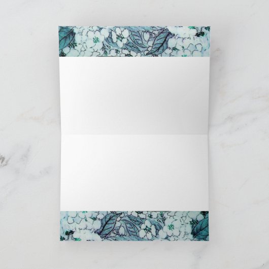 VOGELNEST, BOMEN MET WITTE BLAUWE STROMEN FEESTDAGEN KAART (Binnen)