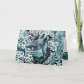 VOGELNEST, BOMEN MET WITTE BLAUWE STROMEN FEESTDAGEN KAART (Voorkant)