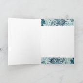 VOGELNEST, BOMEN MET WITTE BLAUWE STROMEN FEESTDAGEN KAART (Binnen)