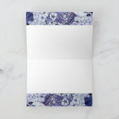 VOGELNEST, BOMEN MET WITTE BLAUWE STROMEN FEESTDAGEN KAART (Binnen)