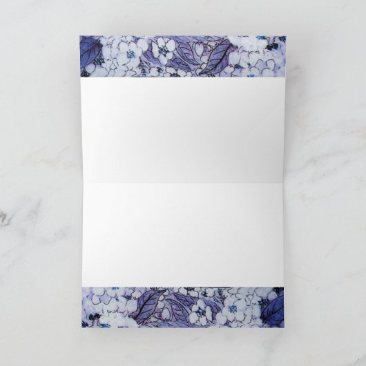 VOGELNEST, BOMEN MET WITTE BLAUWE STROMEN FEESTDAGEN KAART (Binnen)