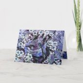 VOGELNEST, BOMEN MET WITTE BLAUWE STROMEN FEESTDAGEN KAART (Voorkant)