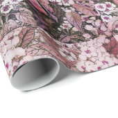 VOGELNEST, BOMEN MET WITTE PINKSTROMEN CADEAUPAPIER (Rol Hoek)