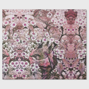 VOGELNEST, BOMEN MET WITTE PINKSTROMEN CADEAUPAPIER