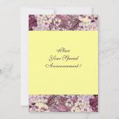 VOGELNEST, BOOM MET GELE RODE ROZE LENTE BLOEMEN KAART (Achterkant)