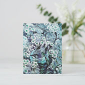 VOGELNEST, BOOM MET WITTE BLAUWE LENTE BLOEMEN AANKONDIGINGSKAART (Staand voorkant)