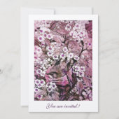 VOGELNEST, BOOM MET WITTE RODE ROZE LENTE BLOEMEN KAART (Voorkant)