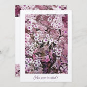 VOGELNEST, BOOM MET WITTE RODE ROZE LENTE BLOEMEN KAART (Voorkant / Achterkant)