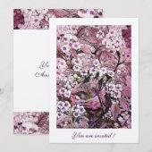 VOGELNEST, BOOM MET WITTE RODE ROZE LENTEBLOEMEN KAART (Voorkant / Achterkant)