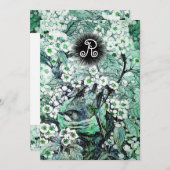 VOGELNEST, BOOM, WITTE BLAUWE LENTE BLOEMEN MONOGR AANKONDIGING (Voorkant / Achterkant)