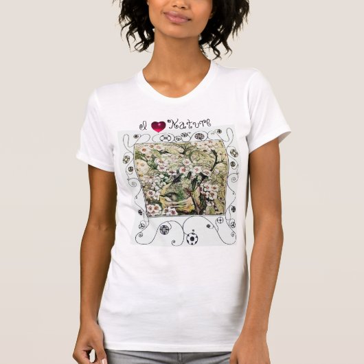 VOGELNEST, BRUINE WITTE LENTEBLOEMEN, IK HOU VAN N T-SHIRT (Voorkant)