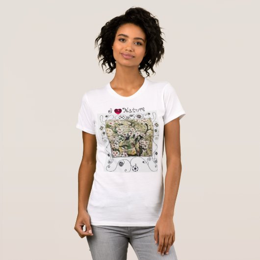 VOGELNEST, BRUINE WITTE LENTEBLOEMEN, IK HOU VAN N T-SHIRT (Voorkant volledig)