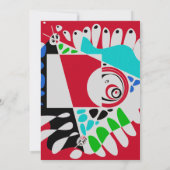 Vogelnest - Crimson Red Grey Aangepaste naam Notitiekaartje (Achterkant)