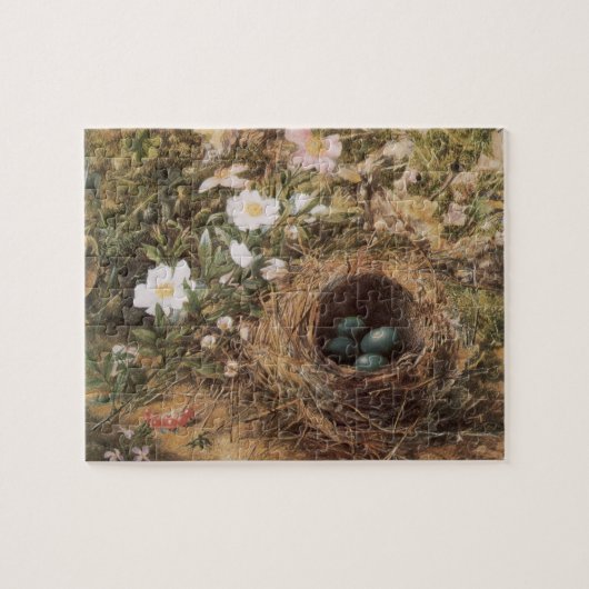 Vogelnest en hondsrozen door John William Hill Legpuzzel (Horizontaal)