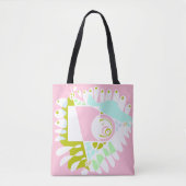 Vogelnest - Flamingo Roze Wit Tote Bag (Voorkant)