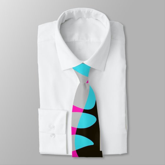 Vogelnest - Fuchsia Grey Aqua Stropdas (Gebonden)