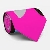 Vogelnest - Fuchsia Grey Aqua Stropdas (Opgerold)