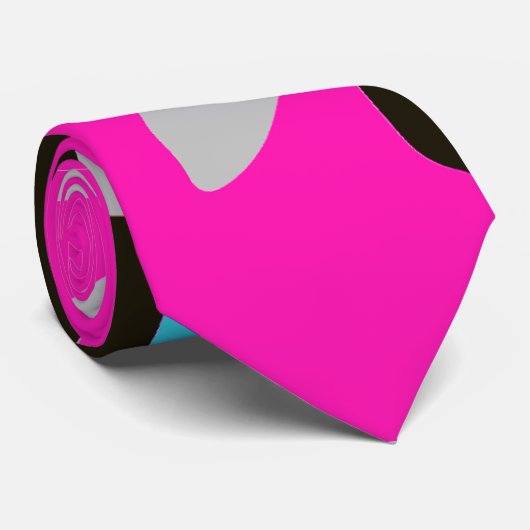 Vogelnest - Fuchsia Grey Aqua Stropdas (Opgerold)