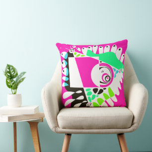 Vogelnest - Fuchsia White Kussen