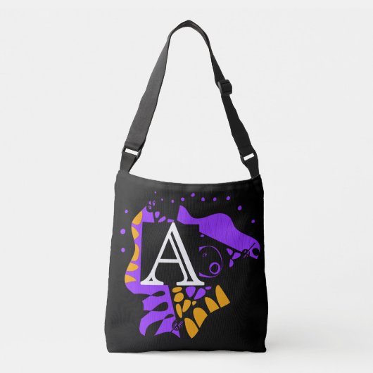 Vogelnest - Gepersonaliseerd Initiaal Letter A Crossbody Tas (Voorkant)