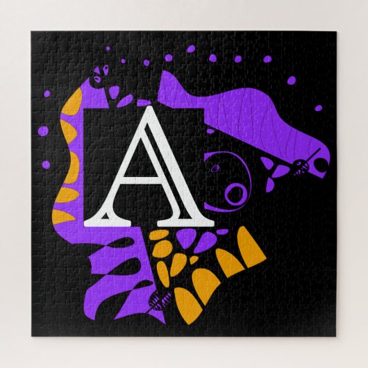 Vogelnest - Gepersonaliseerd Initiaal Letter A Legpuzzel (Verticaal)