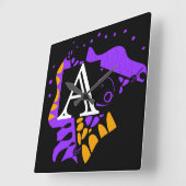 Vogelnest - Gepersonaliseerd Initiaal Letter A Vierkante Klok (Hoek)