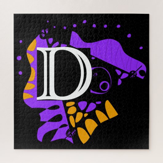 Vogelnest - Gepersonaliseerd Initiaal Letter D Legpuzzel (Verticaal)