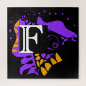 Vogelnest - Gepersonaliseerd Initiaal Letter F Legpuzzel (Verticaal)