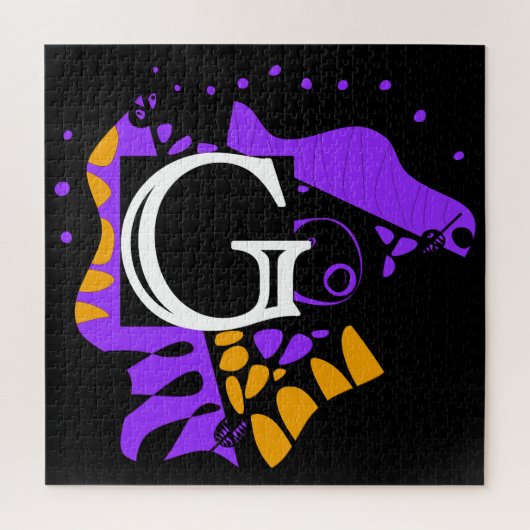 Vogelnest - Gepersonaliseerd Initiaal Letter G Legpuzzel (Verticaal)