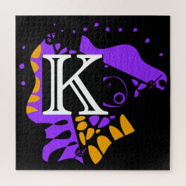 Vogelnest - Gepersonaliseerd Initiaal Letter K Legpuzzel