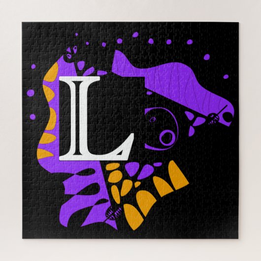 Vogelnest - Gepersonaliseerd Initiaal Letter L Legpuzzel (Verticaal)