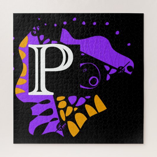 Vogelnest - Gepersonaliseerd Initiaal Letter P Legpuzzel (Verticaal)