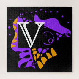 Vogelnest - Gepersonaliseerd Initiaal Letter V Legpuzzel