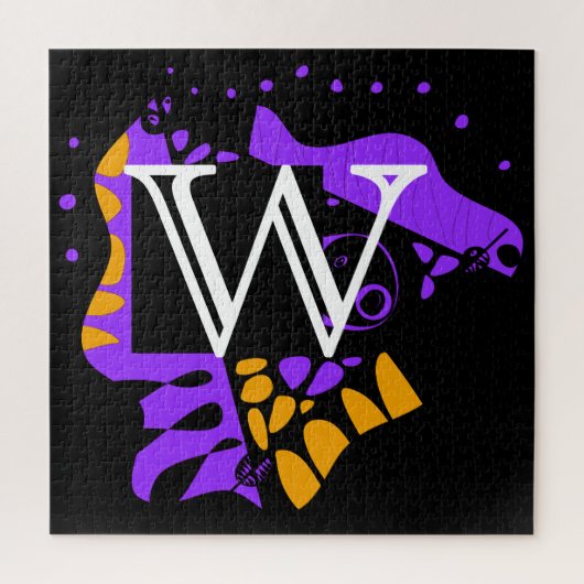 Vogelnest - Gepersonaliseerd Initiaal Letter W Legpuzzel (Verticaal)