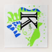 Vogelnest - Gepersonaliseerde naamletter K Legpuzzel (Horizontaal)