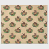 vogelnest holly bekerst cadeaupapier (Vlak)