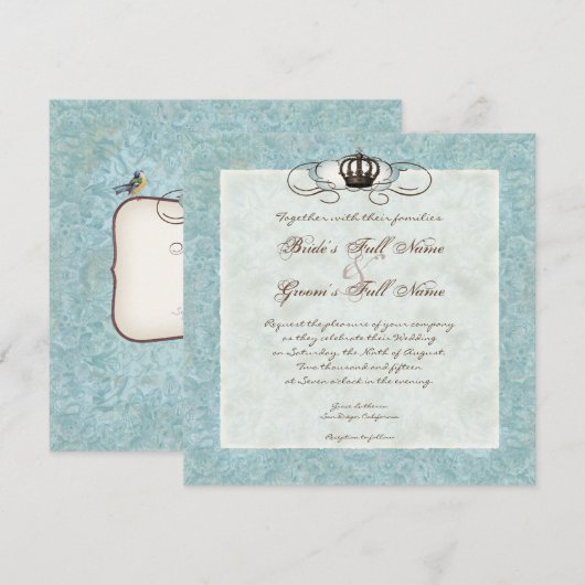  Vogelnest in Stoel, Uitnodiging voor het Huwelijk (Voorkant / Achterkant)