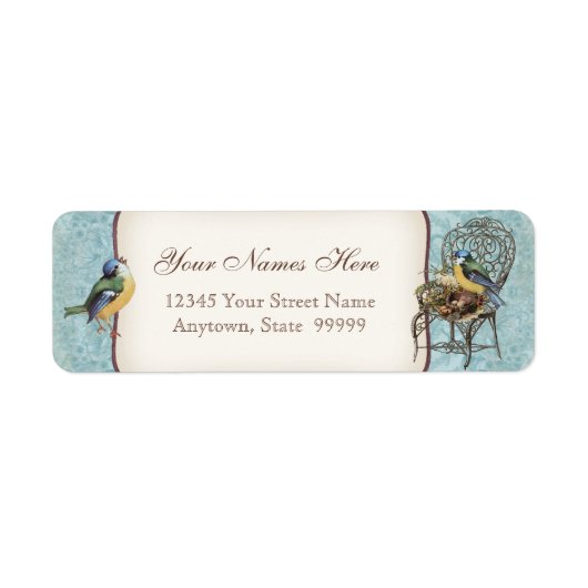 Vogelnest in Stoel, Uitnodiging voor het Huwelijk Etiket (Voorkant)