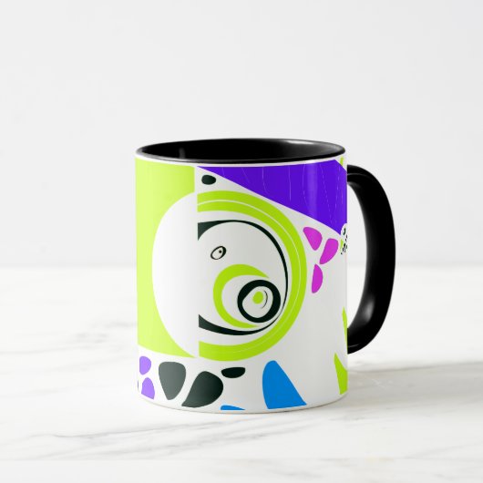 Vogelnest - Lime Green White Mok (Voorkant rechts)
