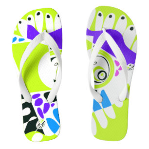 Vogelnest - Lime Green White Teenslippers