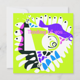 Vogelnest - limoengroen wit aan je denken kaart