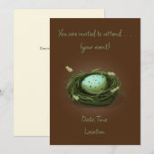 Vogelnest Met Blauwe Gespekte Ei Aangepast Kaart (Voorkant / Achterkant)