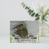 Vogelnest met citaat over huis. briefkaart (Staand voorkant)