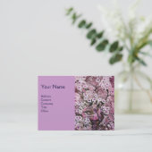 VOGELNEST,monogram ,roze rood wit violet Visitekaartje (Staand voorkant)