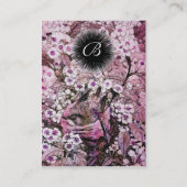VOGELNEST,monogram ,roze rood wit violet Visitekaartje (Achterkant)