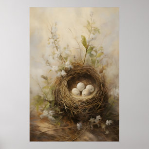 VogelNest Muurkunst Sprint Natuur Print, Vintage Poster