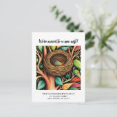 Vogelnest Nieuw Huis Bewegende Aankondiging Briefk Briefkaart (Staand voorkant)